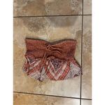American Eagle Boho Hippie Patchwork Tube Top Crop Smocked Peplum Shabby Chic XS Photo 2