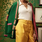 Banana Republic Athletics Varsity Logo Cardigan Green Pink Yellow Size XS Photo 0