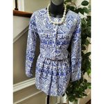 Freeway Apparel Boutique Freeway Women's Blue & White Polyester Long Sleeve Round Neck Romper S Photo 3