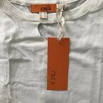 One A Blouse White Chiffon Keyhole Sweater Long Size L Photo 2