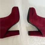 Bamboo  Maroon Velvet‎ Heeled Ankle Boots NEW size 7.5 Photo 4