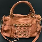 MONI MONI Cinzia Moniaci Brown Italian Leather Studded Splendor Tote Satchel Bag Photo 0
