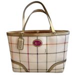 Coach Peyton Small Tattersall Plaid Tote F48586 Purse Photo 0