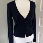 Rebecca Taylor  Ribbed Merino Cropped Cardigan Navy Women’s Size XL Photo 0
