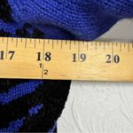 Vintage Lisa International Blue Black Zebra Cardigan Sweater Women M Funky Artsy Size M Photo 4