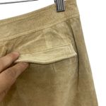 SILX Genuine Suede Cargo Pants Size 4 Tan Camel Leather Professional Clean Photo 7