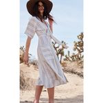 Happy Nature X Kate Hudson Serene Midi Dress Size 12 White Photo 5