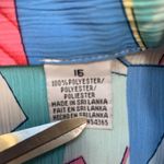 Vintage Top Blue Yellow Nautical Sailboat Print Crinkle Fabric Short Sleeve 16 Photo 7