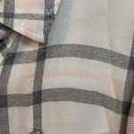 Rails  Hunter Cabincore Plaid L/S Button Down Cream Pink Gray Crop Flannel SMALL Photo 3