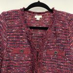J.Jill Cardigan Sweater Tweed Maroon Multicolor Womens Size Petite Medium Photo 2