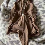 Lavish Brown Halter Bodysuit Photo 0