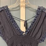Vintage Havana Abercrombie Fitch " Cornflower Blue‎ Crochet Top Women's Juniors M Photo 4