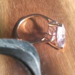 Rose De France Amethyst Moissanite Rose Gold over Sterling Silver Ring (Size 10) Photo 10