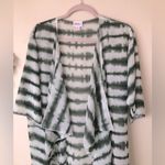 LuLaRoe  Shirley women’s Kimono White With Green Tie Dye Sheer Chiffon Size S Photo 5