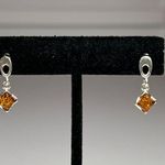 Sterling Silver Drop Earrings With Baltic Amber For Women Photo 8