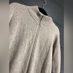 WOOLOVERS 100% Wool Full Zip Long Sleeve Cowl Neck Sweater Unisex Sz L EUC Tan Size L Photo 1