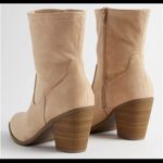 Torrid π 11 W Wide Western Stretch Ankle Booties Boots Tan Faux Suede Cowboy Photo 5