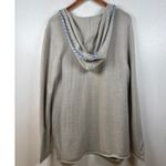Soft Surroundings Farrah Large Open Front Wool Beige Hooded Cardigan Sweater Photo 4