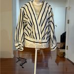 ZARA  Navy and White Striped Blazer Photo 1