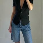 Nathalie B Vintage Y2K Short Sleeve Blazer Jacket Grey Size 5/6 Photo 0