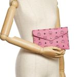 MCM Visetos Leather Clutch Bag in Pink New with Tag Photo 4