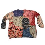 Yesno Button Down Oversized Cotton/Wool Blend Boho Patchwork Print Cardigan Photo 11