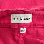 Sneak Peek Hot Pink Mid Rise Kick Flare Jeans size 18 NWT Cropped Raw Hem Photo 11
