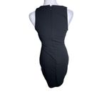 Lulus Women's Small Feeling Coy Scalloped Neck Mini Dress Black High Slit Party Photo 4