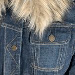 Vintage Ralph Lauren Denim Jacket Removable Faux Fur Collar Y2K Boho Western Blue Size M Photo 12