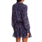 Parker NWT Laura Smocked Printed Mini Dress Blue Mango Print Women’s Size Medium Photo 9