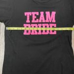 Spencer’s Team Bride Black with Pink Glitter Letters Tshirt Size Large Photo 3