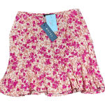 Motel  Wildflower Mini Skirt Gaelle Size‎ XS Orange Pink Floral Womens 26X16.5 Photo 0