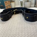 J.Crew  Black Leather Belt with Gold Stud Photo 1