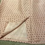 Donna Morgan  Vtg Silk Black Shell Pink Polka Dot Lined Front Vent Skirt Size 14 Photo 1