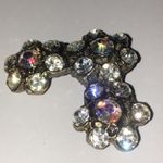 Vintage Brass Tone & AB Rhinestone Brooch Shoulder Pin Photo 3