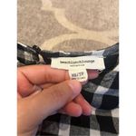 Beach Lunch Lounge size xs Black & White Flannel Plaid Dress Ruffle Sleeve Photo 3