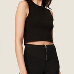 Heroine Sport Black Stretchy Bike Shorts Silver Front Zipper Athletic size Large Photo 3