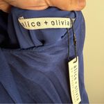 Alice + Olivia  Indigo Silk Draped Mini Dress Photo 6