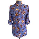 Iz Byer Purple Floral Button Down Blouse Size XS Spring Business Casual NWOT Photo 3