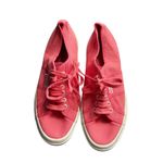 Superga  Anthropologie Canvas Sneaker Lace Up Shoes Light Pink Red Women's 9.5 Photo 6