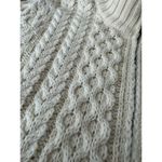 Inis Crafts Irish Cream Wool Zip Cable Knit high neck Cardigan size large Photo 3