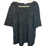 Habitat  Clothes to Live in Blouse Women's Size 1X Abstract Stripes Black white Photo 0