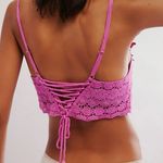 Free People NWOT  Pink Gypset Crochet Lace Longline Bralette Cami Tank Top Size S Photo 1