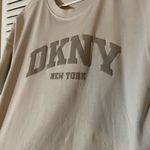 DKNY Women's Taupe Logo Tee Photo 3