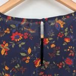 Madewell Tiered Ruffle-Sleeve Top in Climbing Vine Navy Floral size Small Photo 7