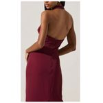 ASTR the Label Alanna Metal Buckle Detail Halter Neck Dress Size Medium Red Photo 3