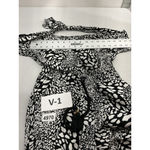 Blue Island Womans  One Pc Halter Jumpsuit XS Black White Peekaboo Back Slit Legs Photo 4