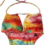 OP  Ocean Pacific Multi Colored One Piece Monokini Backless Halter Large (Jr) Photo 3