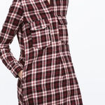 ZARA WOMAN Premium Denim Plaid Shirt Dress XS Black Red White Flannel Photo 0