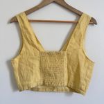 Madewell  Linen Gwen Crop Vest Top Size 6 Yellow Photo 4